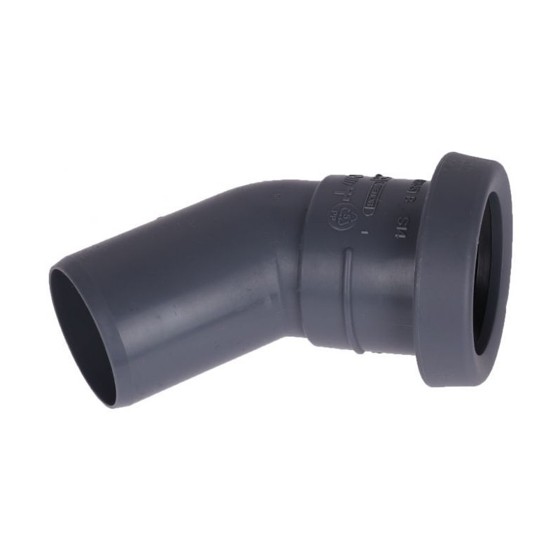 Pipelife TopFit bocht 50 mm 45gr. Mof/Spie grijs