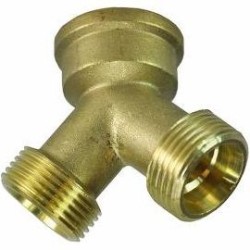 wasmachine Y-connector 3/4 binnendraad x 2x buitendraad Messing