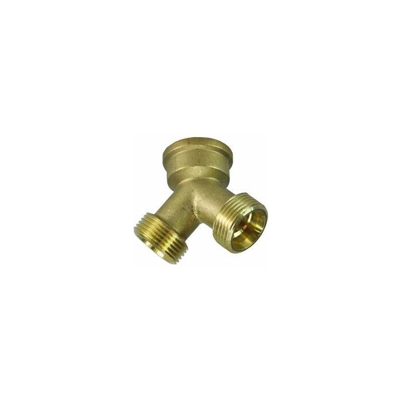wasmachine Y-connector 3/4 binnendraad x 2x buitendraad Messing