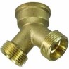 wasmachine Y-connector 3/4 binnendraad x 2x buitendraad Messing