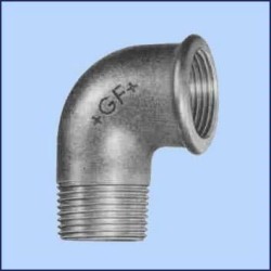 zwart malleable knie nr.92 bi.dr x bt.dr. 1" x 3/4"