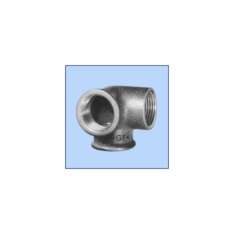 zwart malleable knie+zijspruit nr.221 bi.dr. 3/4"