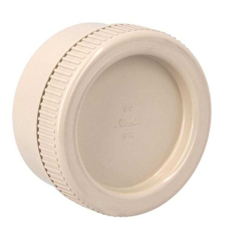 Nicoll PVC-Ti eindkap met schroefdeksel beige Ø80