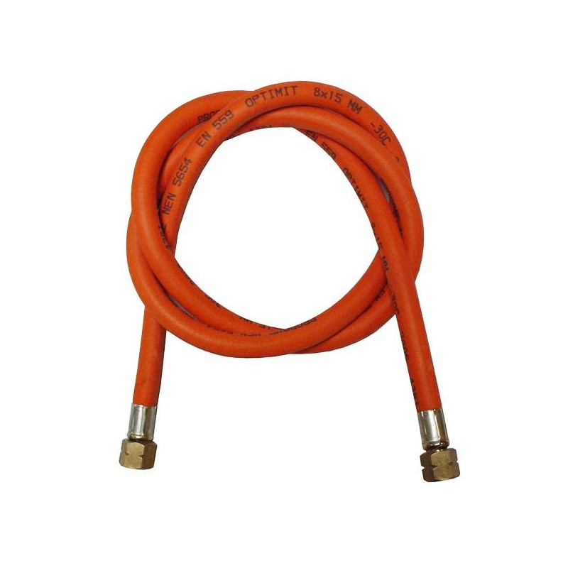 Propaanslang 5 mtr gefit 2 x 3/8" Links wartelmoeren - 2025