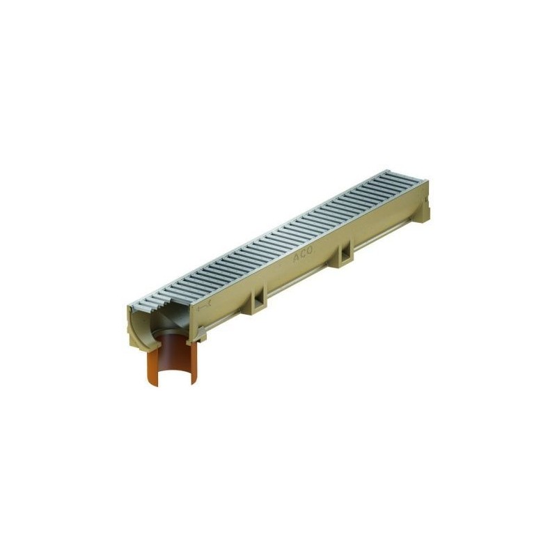 ACO Euroline polymeerbeton element OU Ø110 + verzinkt rooster L1000mm