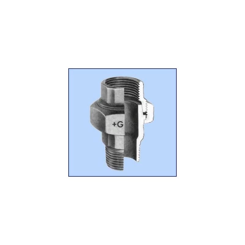 zwart malleable 3-delige koppeling nr.341 bi.dr. x bt.dr. 2"