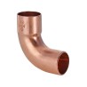 roodkoperen soldeer bocht 90 gr. eenzijdig mof 108 mm