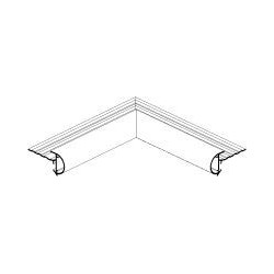 Roval aluminium kraaltrim binnenhoek 45 x 50 mm