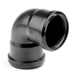Pipelife PP bocht mof/mof 90gr.  50mm zwart