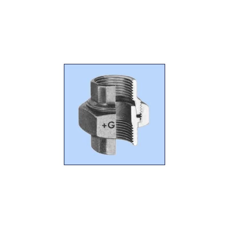 zwart malleable 3-delige koppeling nr.340 bi.dr. x bi.dr. 3/8"