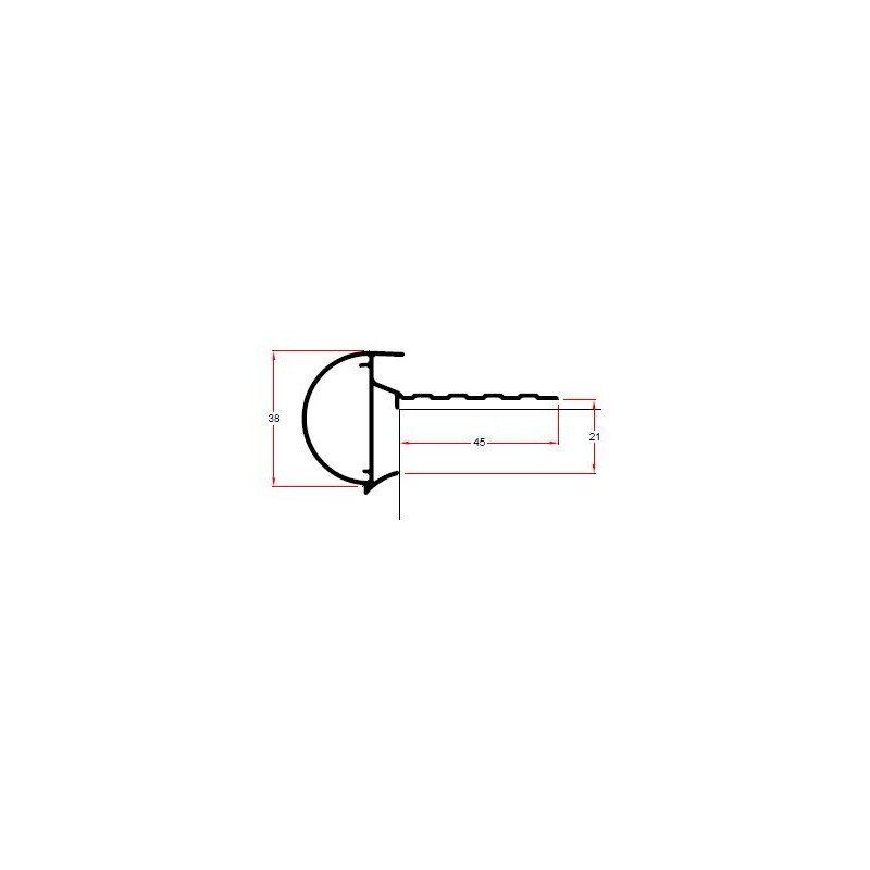 Roval aluminium kraaltrim 38 x 45 mm