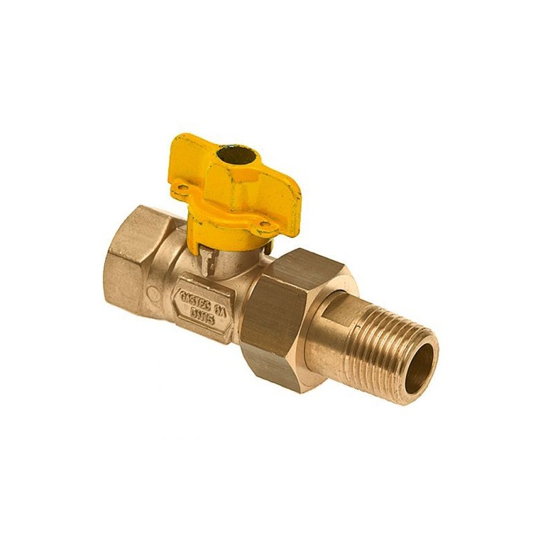 BONFIX Gaskogelkraan messing 1 1/4" bi x koppeling 1 1/4" bu