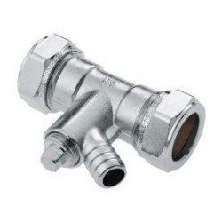 BONFIX Knel vertinde rechte koppeling met aftap 15 x 15  mm