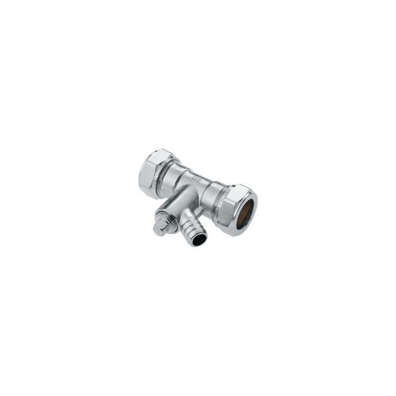 BONFIX Knel vertinde rechte koppeling met aftap 15 x 15  mm