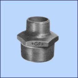 zwart malleable dubbele nippel nr.245 bt.dr. x bt.dr. 1/2" x 3/8"
