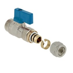 BONFIX Kogelkraan 1/2" x 16 mm knel t.b.v. collector blauw