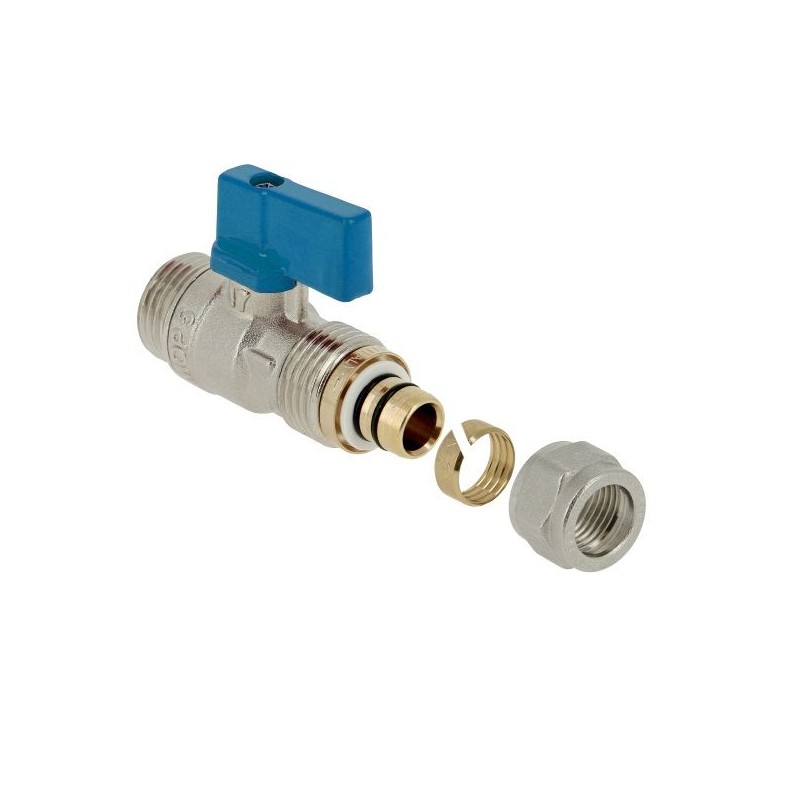 BONFIX Kogelkraan 1/2" x 16 mm knel t.b.v. collector blauw