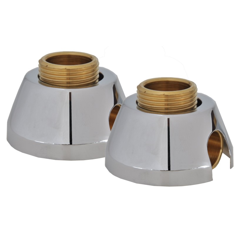 opbouw muurplaat 3/4" x 15mm chroom rozet - 2 stuks