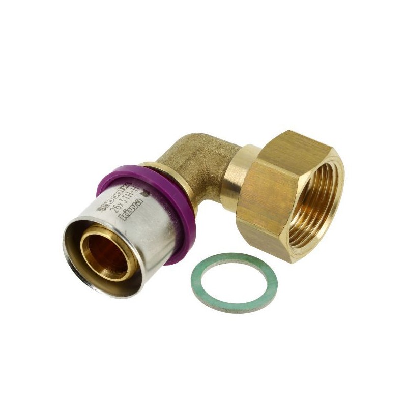 BONFIX Alu-pers 2-delige kniekoppeling vl. dichting 3/4" bi. x 26 mm