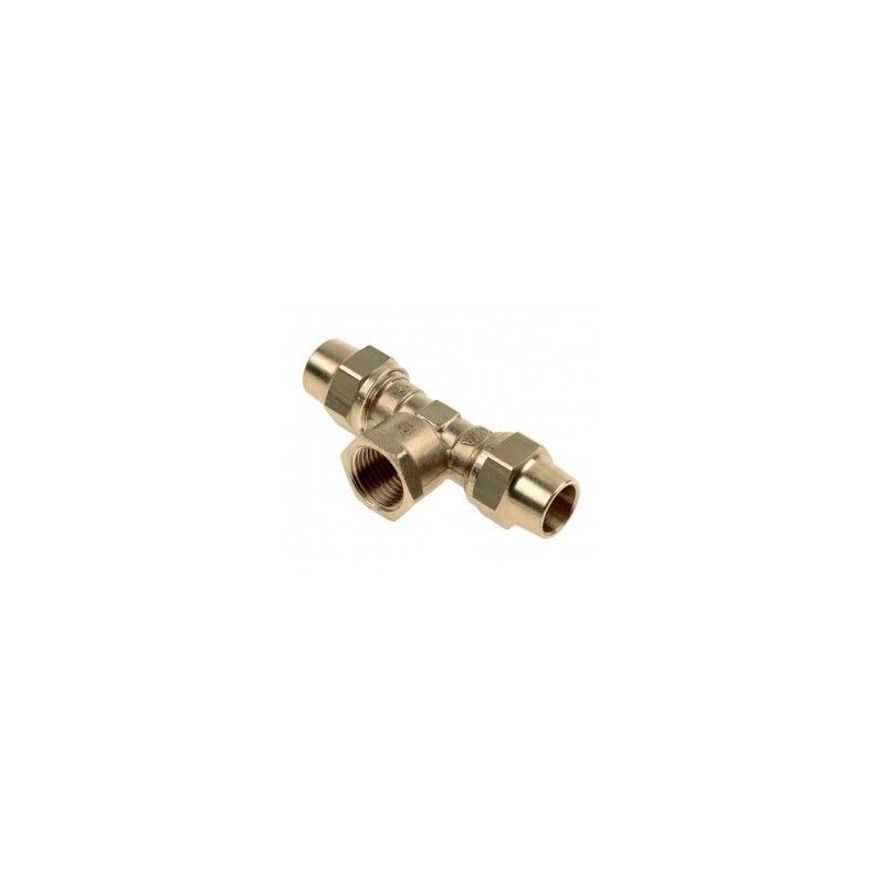 BONFIX BELGAS knel messing T-stuk 22 x 1/2" bi.dr. x 22 mm