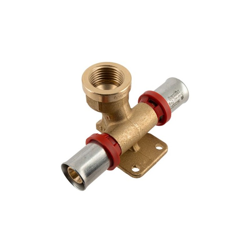 BONFIX Alu-pers muurplaat recht 16 x 1/2" bi.dr. x 16 mm