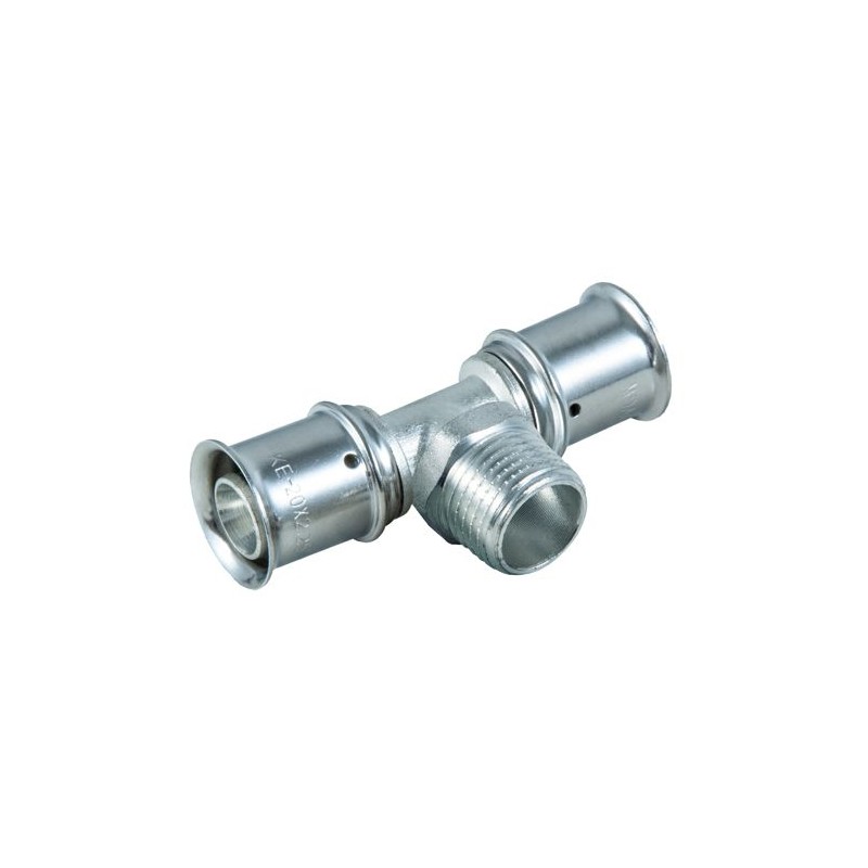 MultiTubo Persfitting metaal vertind T-stuk 16 x 1/2" bu.dr. x 16