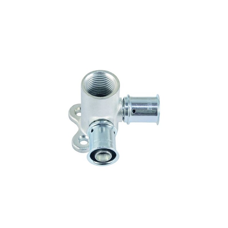 MultiTubo Persfitting metaal vertind dubbele muurplaat 16 x 1/2" bi.dr