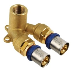 BONFIX Alu-pers muurplaat dubbel 20 x 1/2" bi.dr. x 20 mm