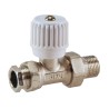 Riko radiatorkraan - ventiel + adapter 15mm 1/2 recht vernikkeld