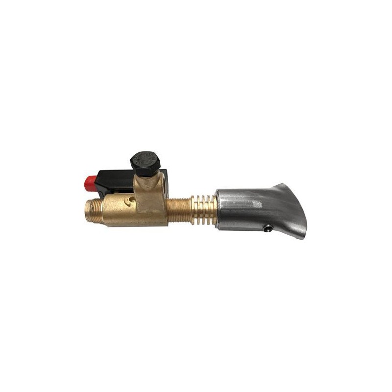 Verfafbrander 40mm RVS recht met piezo ontsteking