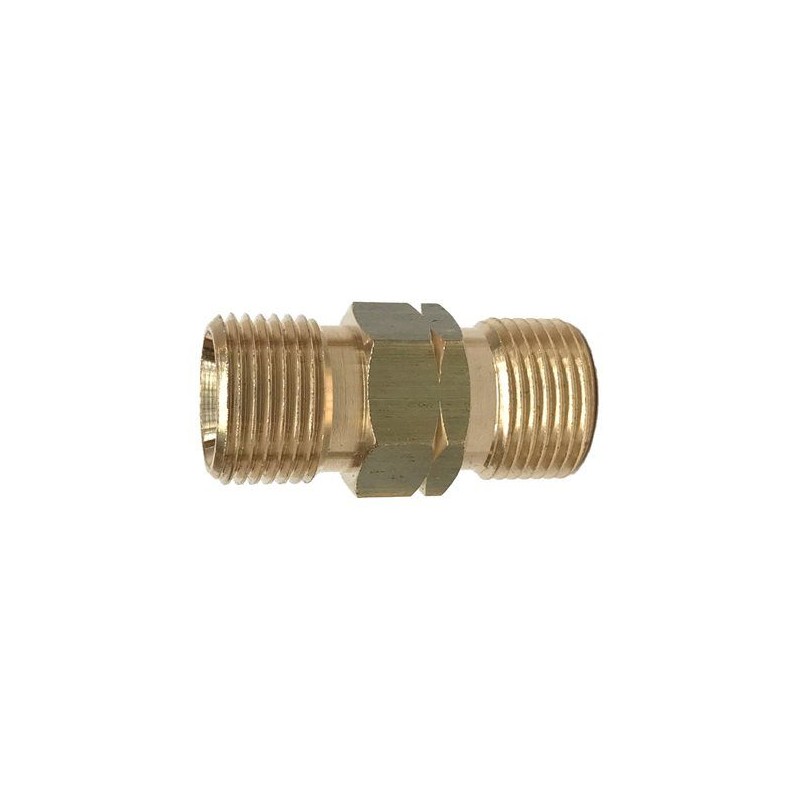 Hasmi Verloopnippel messing 3/8" Links bt.dr x 3/8" Rechts bt.dr.