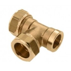 BONFIX Knel messing T-stuk 22 x 22 x 1/2" bi.dr. 