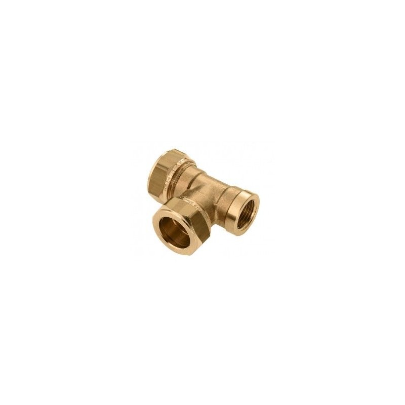 BONFIX Knel messing T-stuk 22 x 22 x 1/2" bi.dr. 