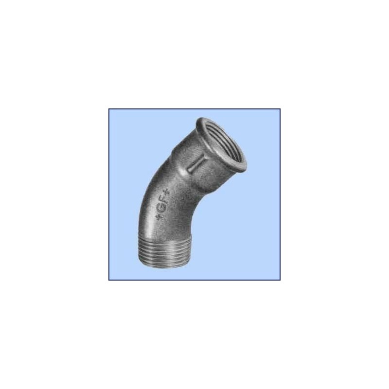 zwart malleable bocht 45gr. bix bt 5/4" nr 40