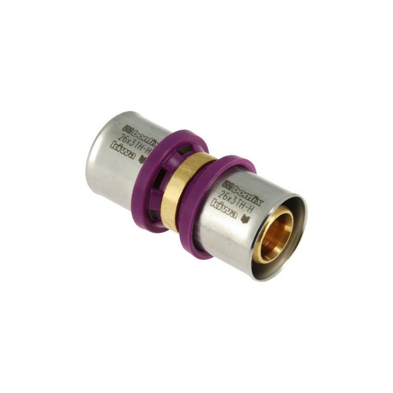 BONFIX Alu-pers rechte koppeling 26 x 26 mm