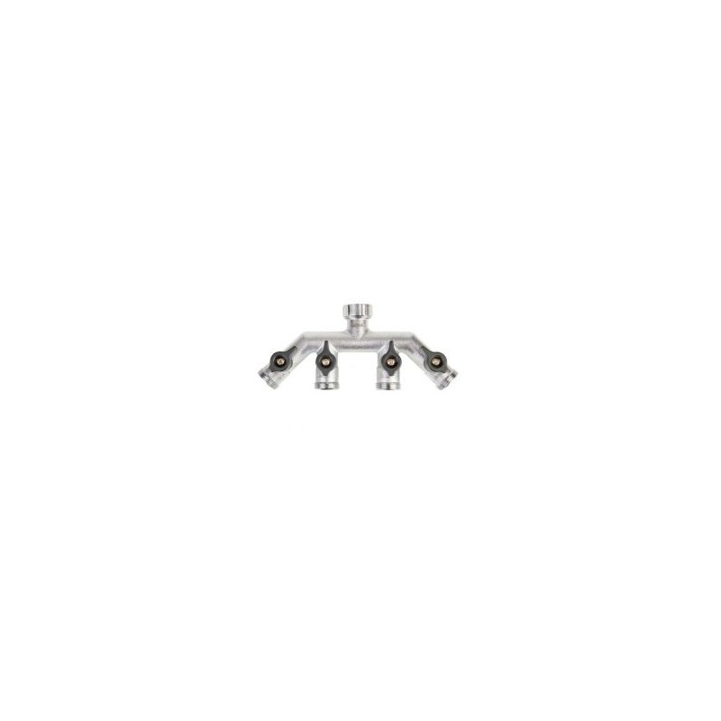 Geka Plus - 4-weg verdeelblok met afsluiter wartel 3/4 en 4x bu.dr.