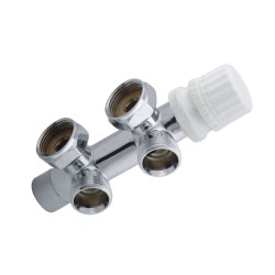 Riko thermostatisch 3/4" onderblok haaks links chroom