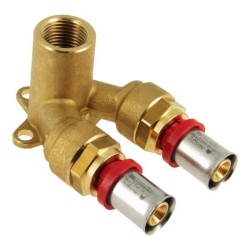BONFIX Alu-pers muurplaat dubbel 16 x 1/2" bi.dr. x 16 mm