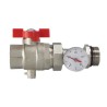 BONFIX Kogelkraan 1" x 1" met thermometer - rode vlindergreep