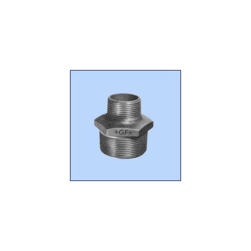zwart malleable dubbele nippel nr.245 bt.dr. x bt.dr. 5/4" x 1"