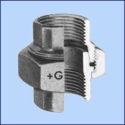 zwart malleable 3-delige koppeling nr.340 bi.dr. x bi.dr. 5/4"