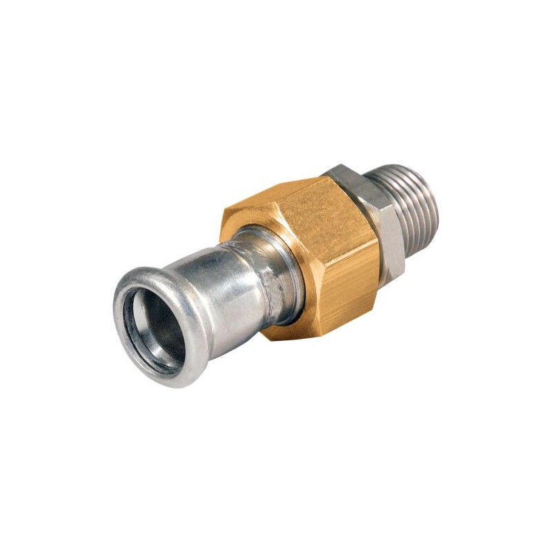 BONFIX M-press RVS-water 3-del. koppeling vlakdichtend 1/2" bu.x 15 mm