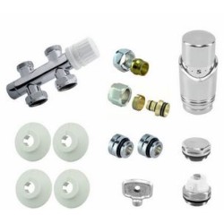 Riko onderblok set 16x2 + 15 knel recht - chroom