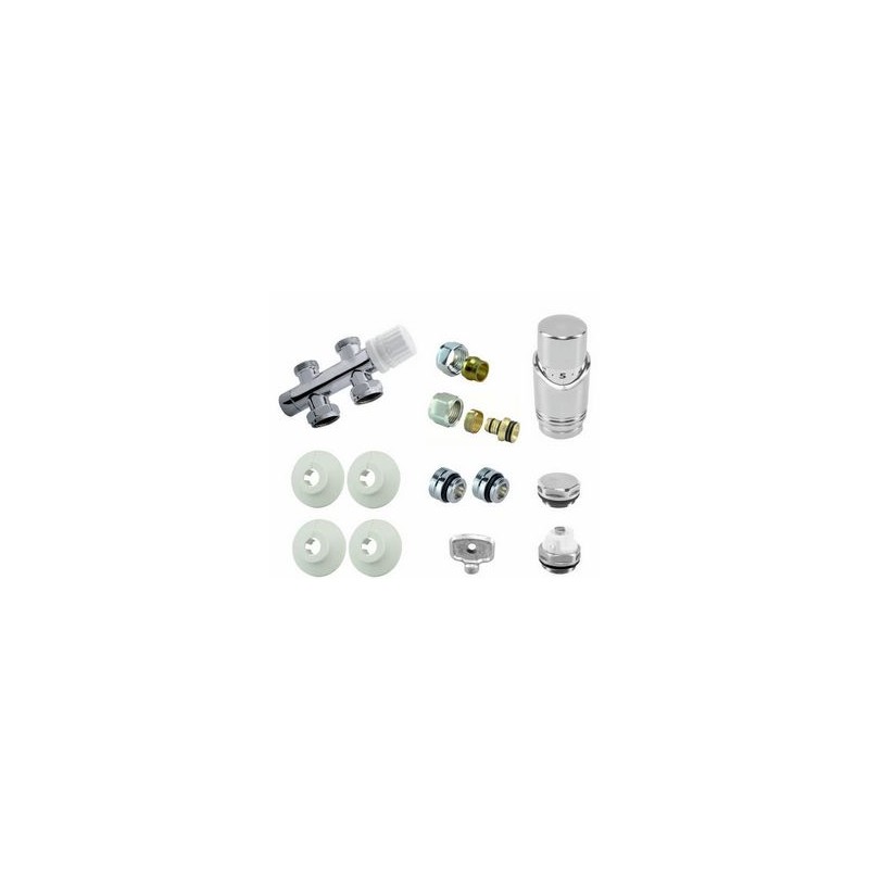 Riko onderblok set 16x2 + 15 knel recht - chroom