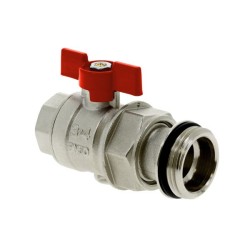 BONFIX Kogelkraan met staartstuk 3/4" x 1" - rode vlinderknop