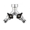 Geka Plus - chroom - 2-w verdeelblok afsluiter wartel 3/4 en 2x plug