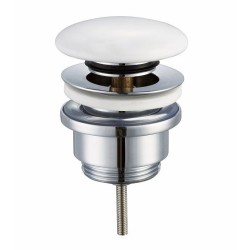 UniMatch clickwaste afvoerplug 5/4" keramiek glans wit