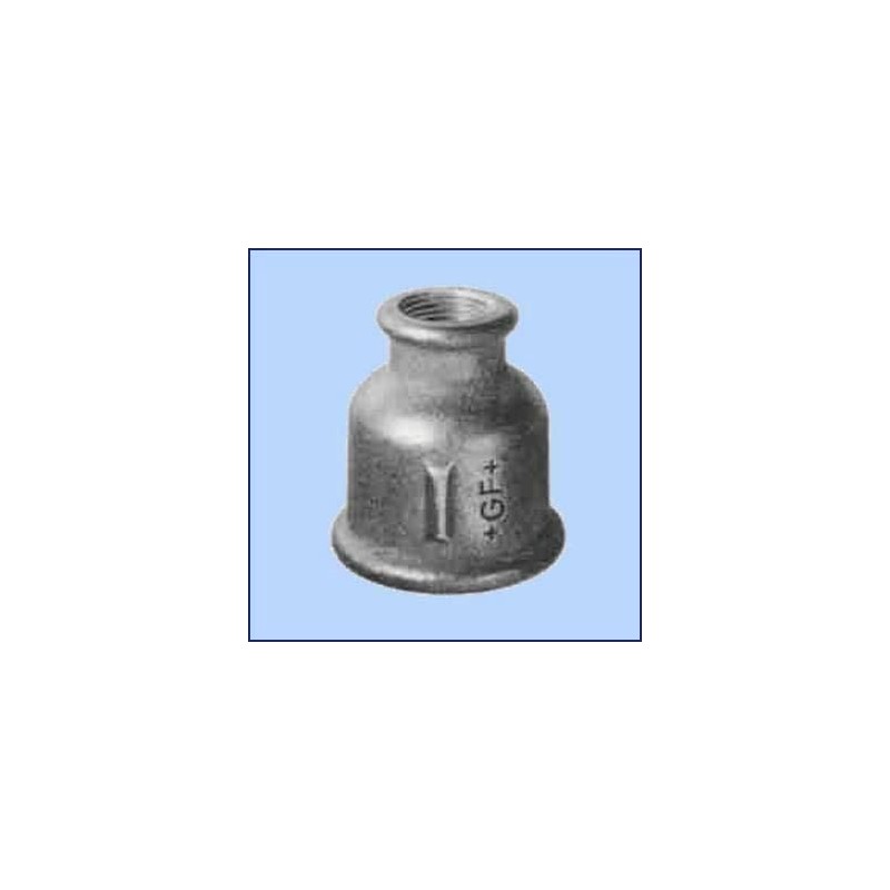 zwart malleable verloopsok nr.240 bi.dr. x bi.dr. 1" x 3/4"