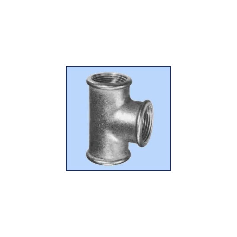 zwart malleable T-stuk nr.130 bi.dr. 2"