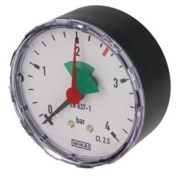 manometer Ø63mm 0-4 bar 3/8 axiaal (achteraansluiting)
